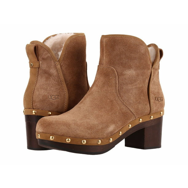 9 Brown Details about  / UGG Women/'s Analise Exposed Fur Chest Lace-up Leather Bootie Boots
